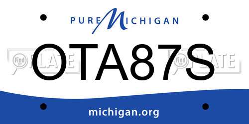 OTA87S Michigan License Plate