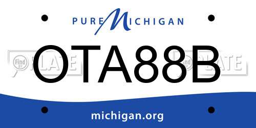 OTA88B Michigan License Plate
