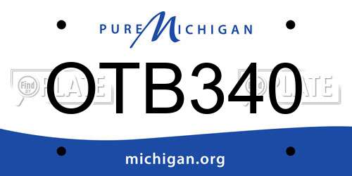 OTB340 Michigan License Plate