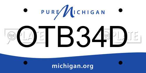 OTB34D Michigan License Plate