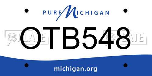 OTB548 Michigan License Plate