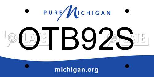 OTB92S Michigan License Plate