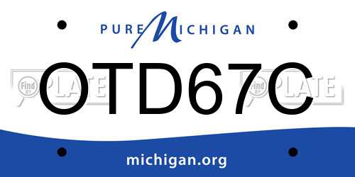 OTD67C Michigan License Plate