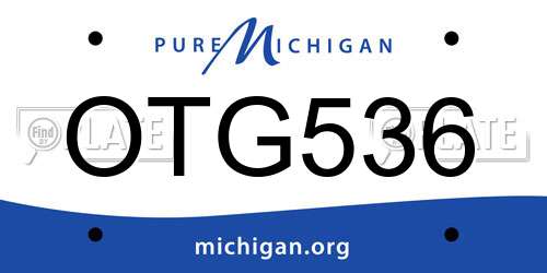 OTG536 Michigan License Plate