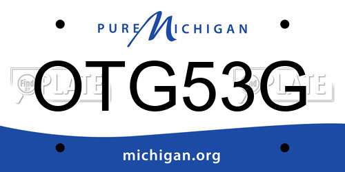 OTG53G Michigan License Plate