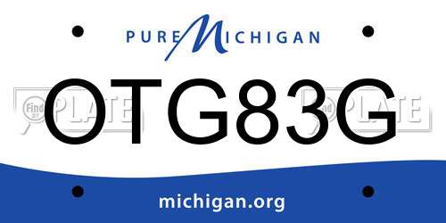 OTG83G Michigan License Plate