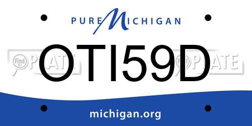 OTI59D Michigan License Plate
