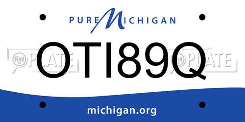 OTI89Q Michigan License Plate