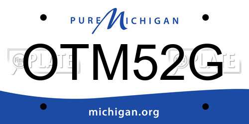 OTM52G Michigan License Plate