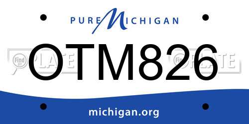 OTM826 Michigan License Plate