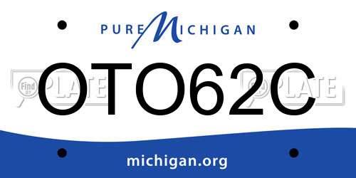 OTO62C Michigan License Plate