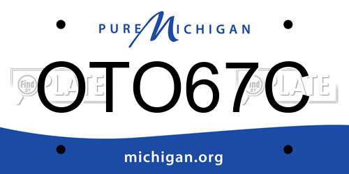 OTO67C Michigan License Plate