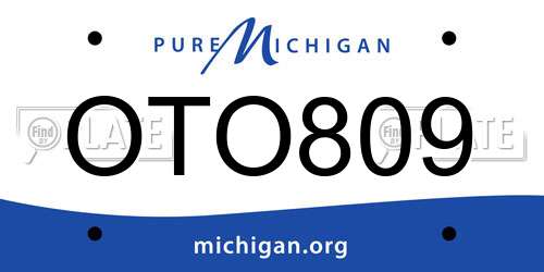 OTO809 Michigan License Plate