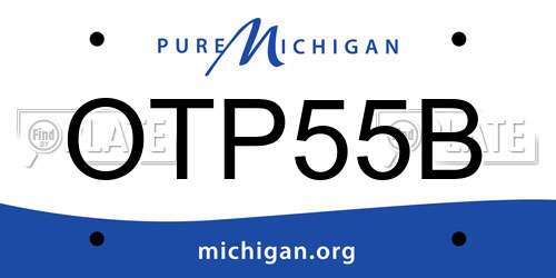 OTP55B Michigan License Plate