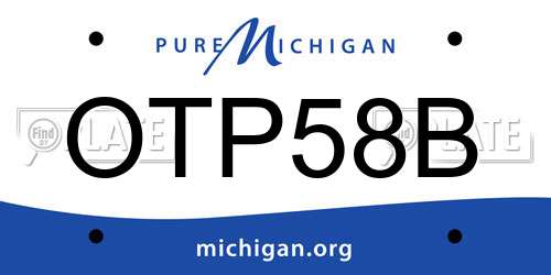 OTP58B Michigan License Plate