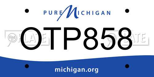 OTP858 Michigan License Plate