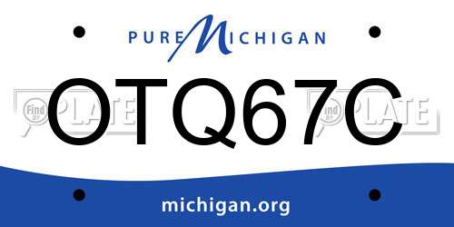 OTQ67C Michigan License Plate