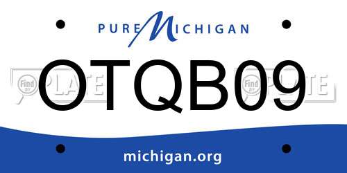 OTQB09 Michigan License Plate