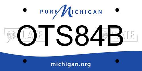 OTS84B Michigan License Plate