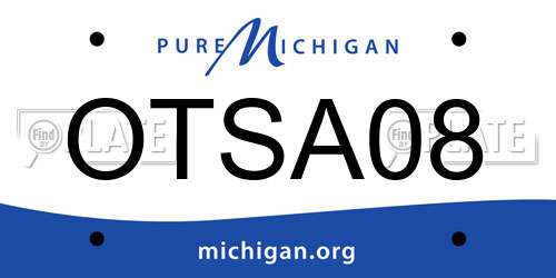 OTSA08 Michigan License Plate