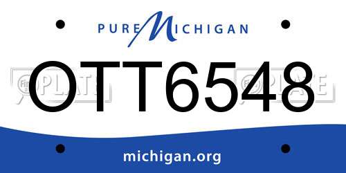 OTT6548 Michigan License Plate