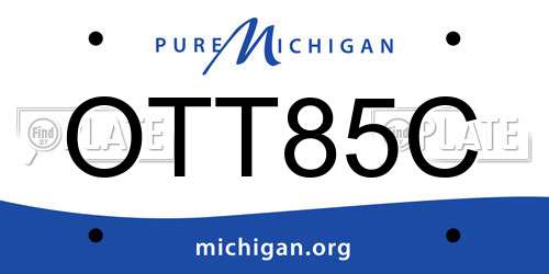 OTT85C Michigan License Plate