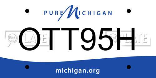 OTT95H Michigan License Plate