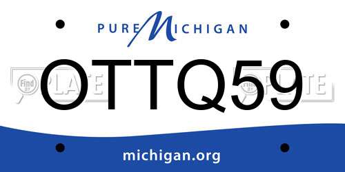 OTTQ59 Michigan License Plate