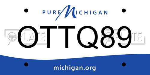 OTTQ89 Michigan License Plate
