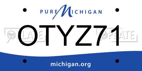 OTYZ71 Michigan License Plate