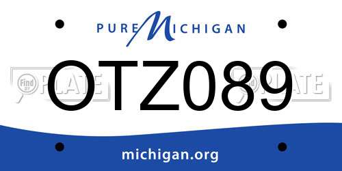 OTZ089 Michigan License Plate