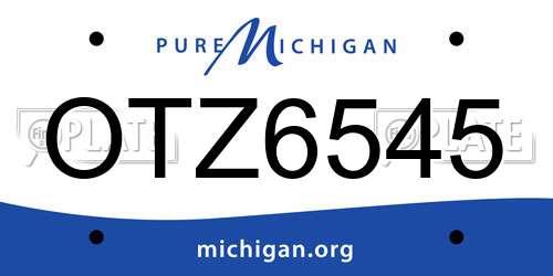 OTZ6545 Michigan License Plate