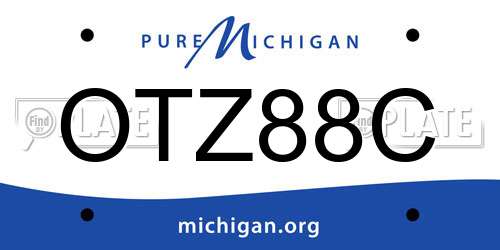 OTZ88C Michigan License Plate