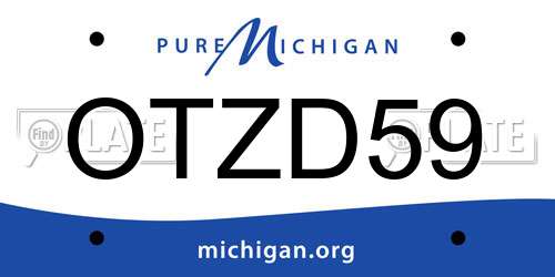 OTZD59 Michigan License Plate