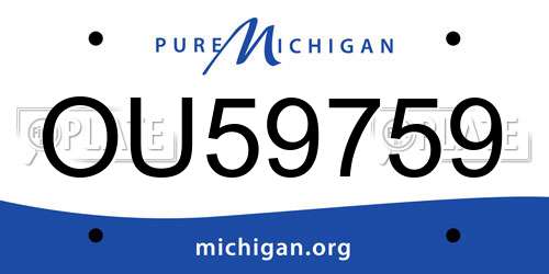 OU59759 Michigan License Plate