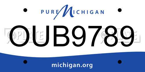OUB9789 Michigan License Plate