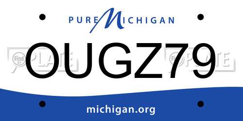 OUGZ79 Michigan License Plate