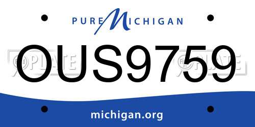 OUS9759 Michigan License Plate