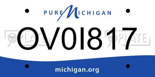 OV0I817 Michigan License Plate