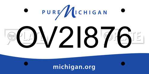 OV2I876 Michigan License Plate