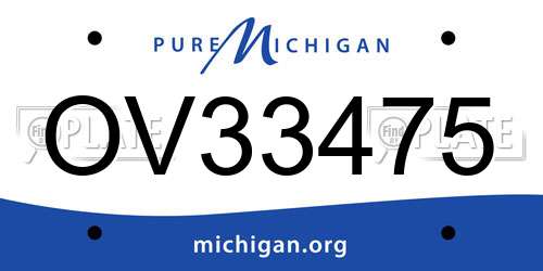 OV33475 Michigan License Plate