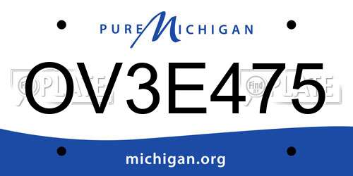 OV3E475 Michigan License Plate