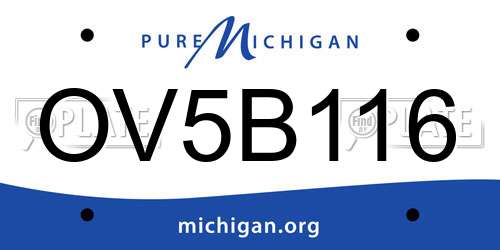 OV5B116 Michigan License Plate