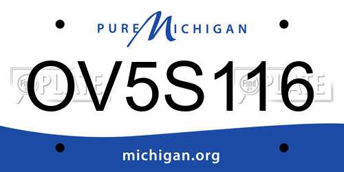 OV5S116 Michigan License Plate