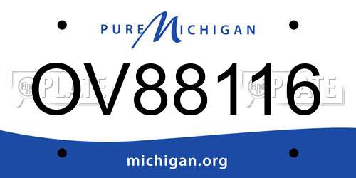 OV88116 Michigan License Plate