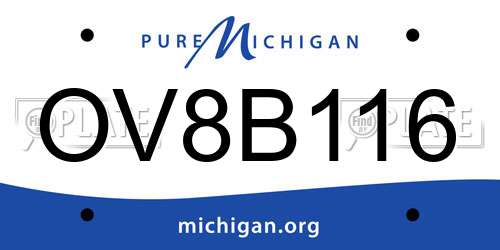 OV8B116 Michigan License Plate
