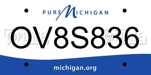 OV8S836 Michigan License Plate