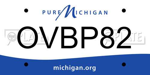 OVBP82 Michigan License Plate