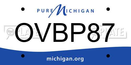 OVBP87 Michigan License Plate