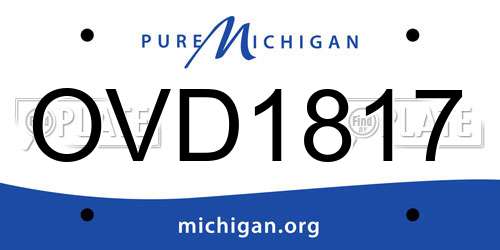 OVD1817 Michigan License Plate